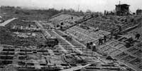 昭和30年代後半の工事状況（北会津村大河原地区の阿賀川左岸）