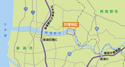 阿賀野川の地図画像