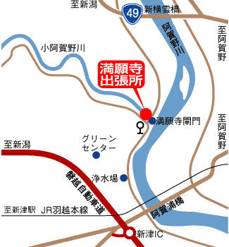 満願寺出張所拡大地図画像