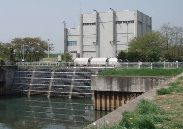 昭和63年に完成した篠井川排水機場