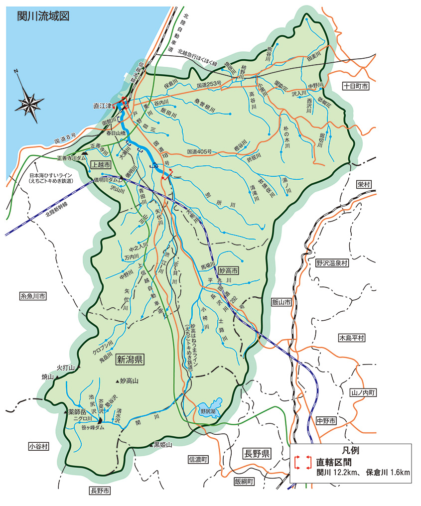 関川流域図