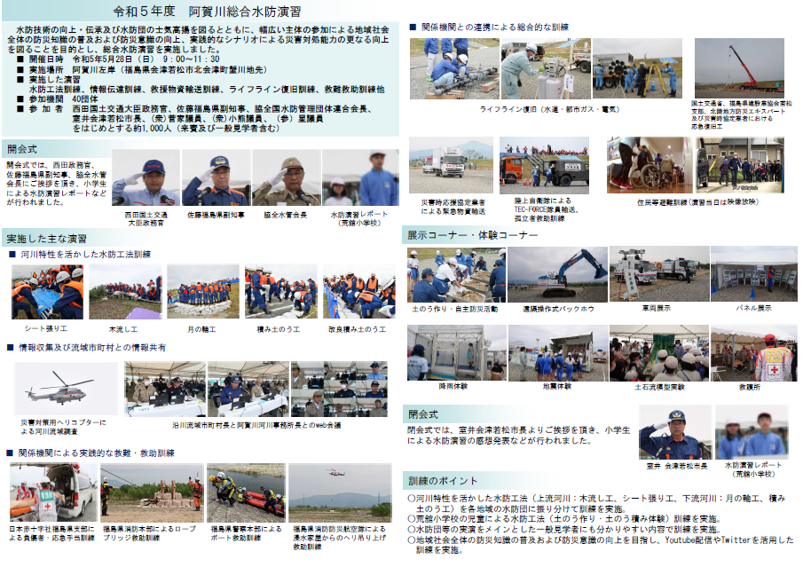 R5年度阿賀川総合水防演習開催記録