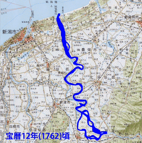 宝暦12年（1762年）頃の阿賀野川