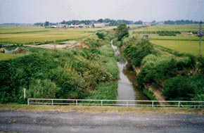 堤防上より古川方向