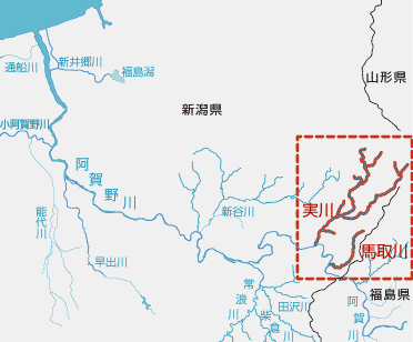 実川、馬取川の全体図