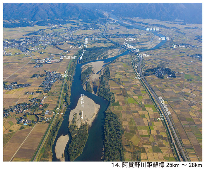 14.阿賀野川　距離標　25km～28km
