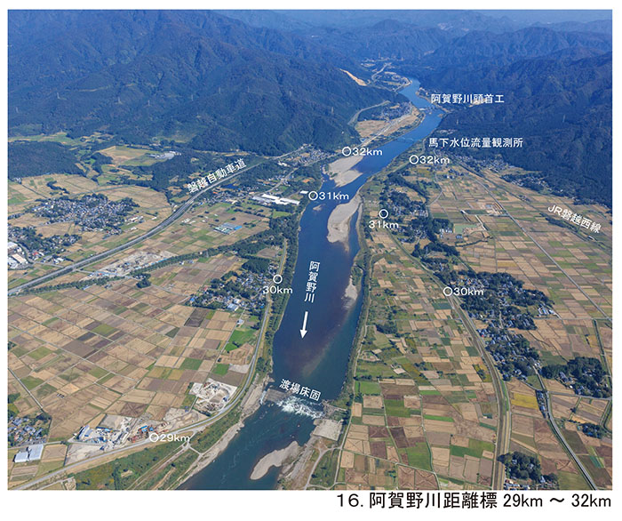 16.阿賀野川　距離標　29km～32km