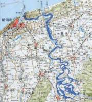 正徳3年(1713)頃の阿賀野川の地図を別ウィンドウで開きます。
