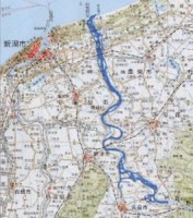 明治44年(1911)頃の阿賀野川の地図を別ウィンドウで開きます。