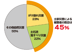 土砂災害による被害者の割合