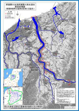 阿賀野川区間：家屋倒壊等氾濫想定区域（氾濫流）を表す画像