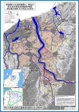 阿賀野川区間と早出川区間:想定最大規模（溢水あり）を表す画像