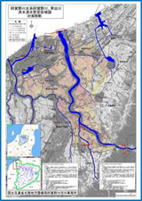 阿賀野川区間と早出川区間:計画規模を表す画像