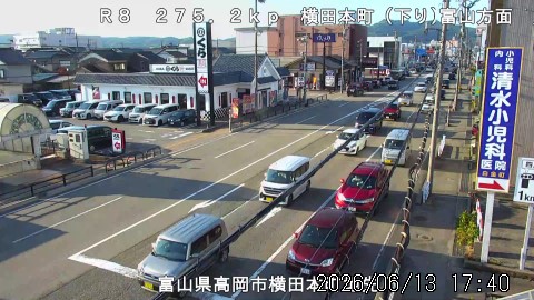 富山高岡バイパスの渋滞ライブカメラ「横田本町ライブカメラ」のライブ画像