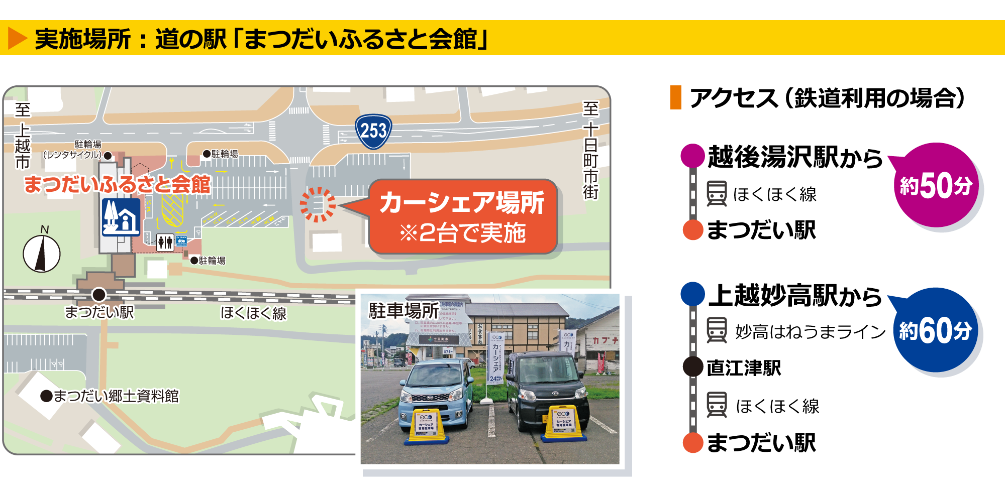 実施場所 道の駅「まつだいふるさと会館」