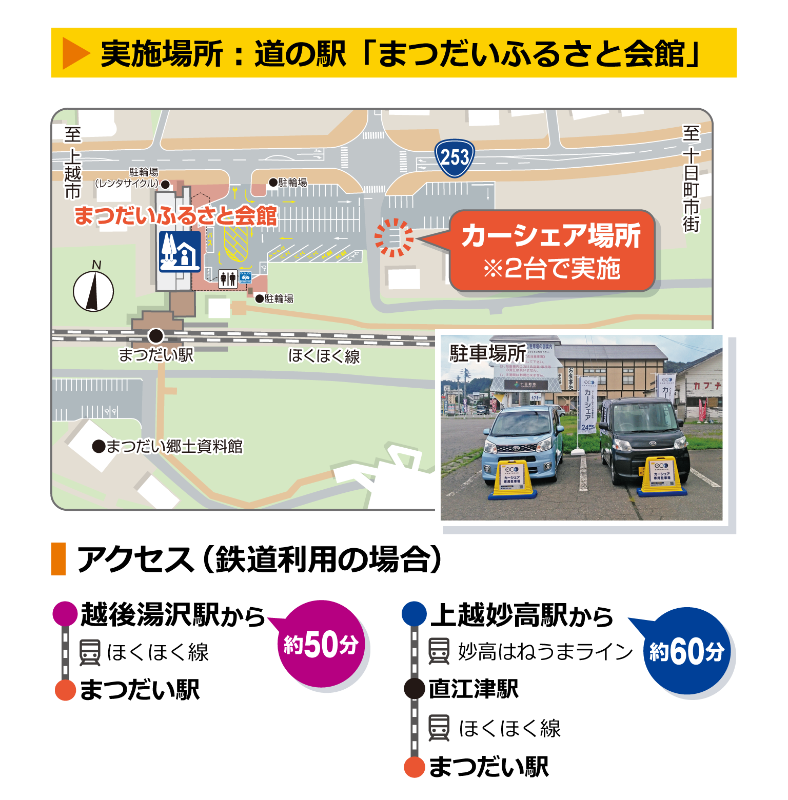 実施場所 道の駅「まつだいふるさと会館」スマホ版