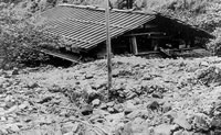 小糸谷の土石流発生状況