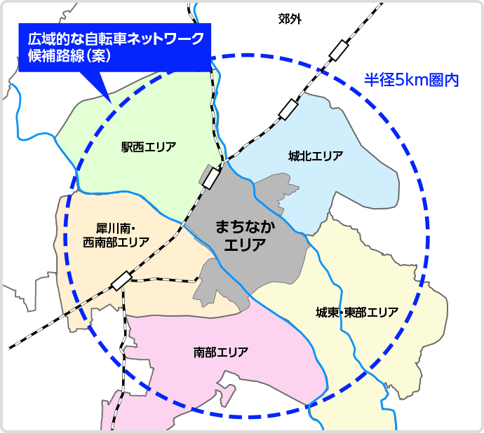 広域的な自転車ネットワーク候補路線（案）　平成29年3月策定