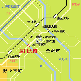 犀川大橋位置図