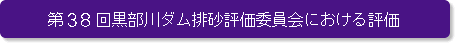 第38回黒部川ダム排砂評価委員会における評価