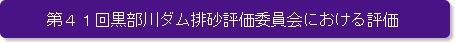 第41回黒部川ダム排砂評価委員会における評価