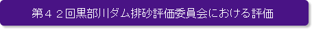 第42回黒部川ダム排砂評価委員会における評価