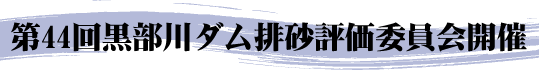 第44回黒部川ダム排砂評価委員会開催