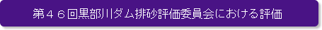 第46回黒部川ダム排砂評価委員会における評価