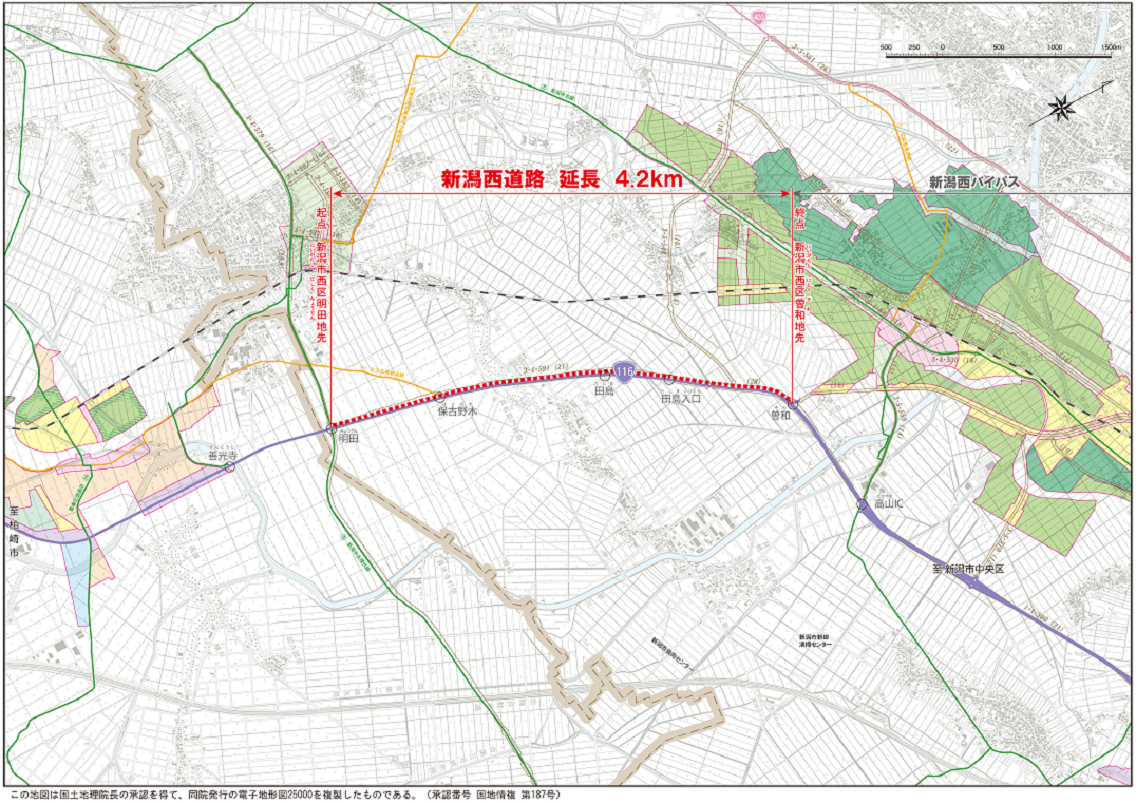 阿賀野バイパス平面図