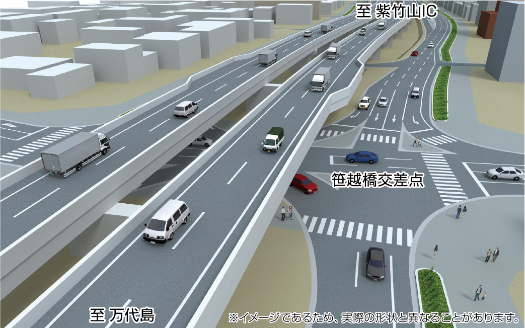 栗ノ木道路完成イメージ上空