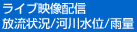 ライブ映像配信　放流状況/河川水位/雨量