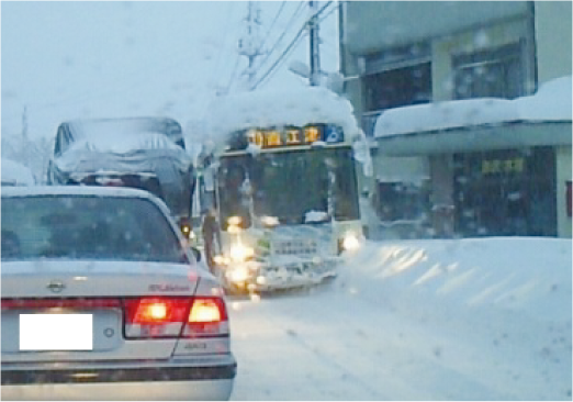 冬期の幅員減少の様子