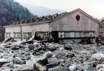 Shomyo Power Plant buried in sediment