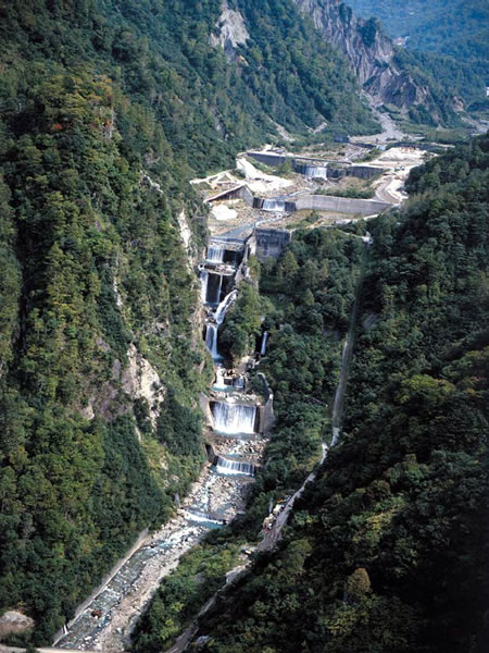 Elevation view of Shiraiwa Sabo Main Dam