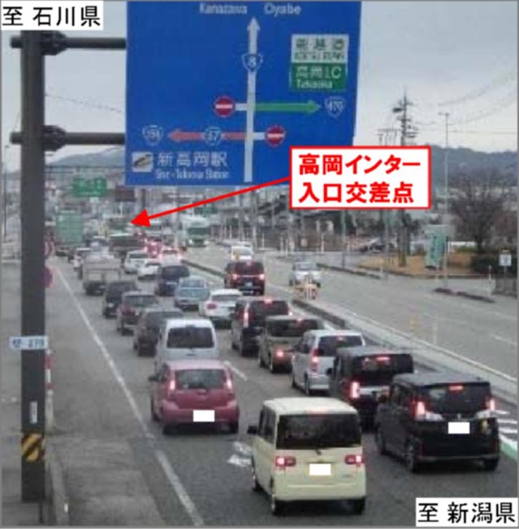 国道8号の渋滞状況