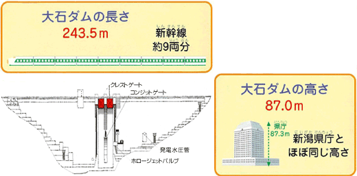 図：大石ダムの大きさ比較