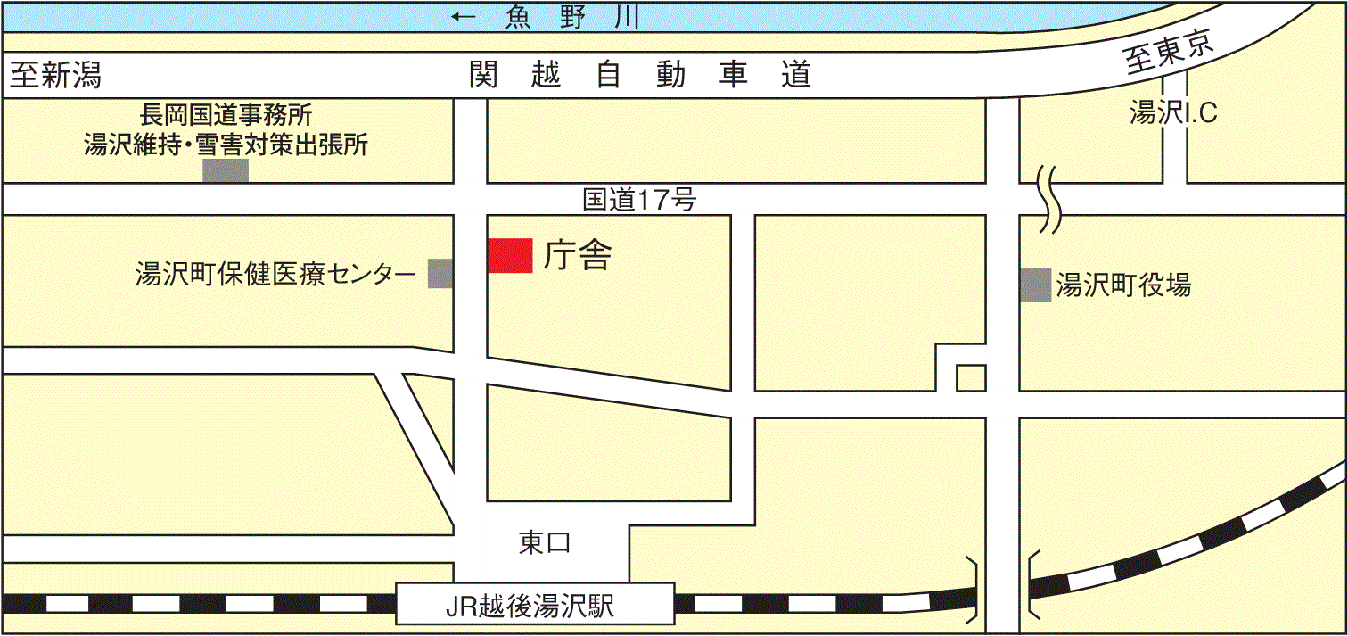 湯沢砂防事務所　周辺地図